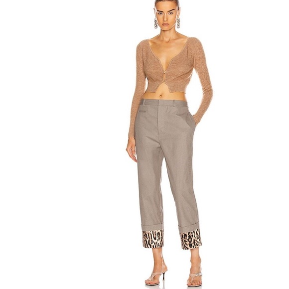 R13 Women’s Mini Houndstooth Trousers With Fold-over Cuffs - Picture 2 of 15